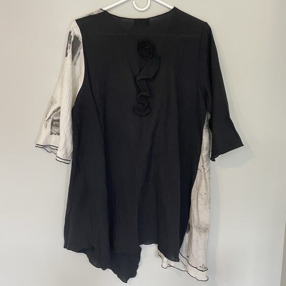 Lee Andersen Cardigan Art to Wear Small Lagenlook Mixed Media‎ Black Topper - Picture 8 of 8